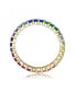 Sterling Silver 14K Gold Plating Cubic Zirconia Multicolored Eternity Ring