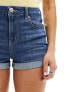 American Eagle hourglass high rise denim shorts in mid blue Klassisches Medium, US 12 - фото #5