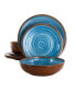 Фото #1 товара Rippled Tides Melamine Dinnerware Set of 12 Pieces