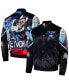 Men's Black/Blue Venom Symbiote Fanimation Satin Full-Snap Jacket