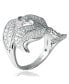 Suzy Levian Sterling Silver Cubic Zirconia Pave Leaf Ring