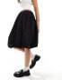 ASOS DESIGN cotton bubble midi skirt in black