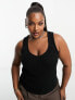 Фото #1 товара ASOS DESIGN Curve knitted v neck vest top in black