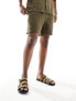 Abercrombie & Fitch 6" dobby pull on shorts in olive green co-ord Зеленый, XS - фото #5