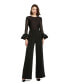 Women's Mesh Long Sleeve Bodysuit With Satin Puff Sleeves