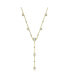 Round Cut, Scattered Design, White, Gold-Tone Imber Y Necklace