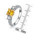 Sterling Silver Yellow Cubic Zirconia Brilliant Cut Ring Желтый, 7 - фото #3