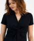 Фото #4 товара Petite Twisted-Front Top, Created for Macy's
