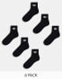 adidas Originals 6 pack trefoil ankle socks in black