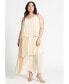 ფოტო #2 პროდუქტის Plus Size Pleated Layered Maxi Dress