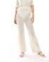 Sixth June co-ord crochet trousers in beige