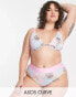 Фото #1 товара ASOS DESIGN Curve Betty cotton high waist brief in pastel animal