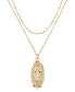 14K Gold Flash Plated Virgin Mary Layered Pendant Necklace