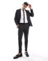 ASOS DESIGN slim suit trouser in black pindot