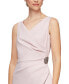 Draped Embellished Compression Column Gown