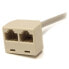 Фото #4 товара 2-to-1 RJ45 Splitter Cable Adapter - F/M - 10/100Base-T(X) - Cat5e - Grey - Polyvinyl chloride (PVC) - 0.33 m - RoHS