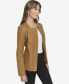 Women's Collarless Leather Jacket