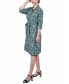 Фото #3 товара Petite Geometric Printed Long Sleeve Roll Tab Shirtdress