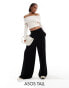 Фото #1 товара ASOS DESIGN Tall shirred waist wide leg trouser in black