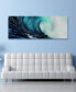 Фото #3 товара 'Blue Wave 2' Frameless Free Floating Tempered Glass Panel Graphic Wall Art - 24" x 63''