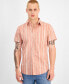 Фото #1 товара Men's Marcos Short Sleeve Button-Front Striped Shirt, Created for Macy's