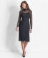 ფოტო #1 პროდუქტის Women's Turtleneck Long-Sleeve Mesh Dress