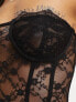 Fashionkilla lace corset body co-ord in black
