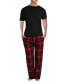 Фото #2 товара Men's Short Sleeve Flannel Pajama Set