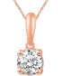 Фото #1 товара Macy's diamond Solitaire 18" Pendant Necklace (1/5 ct. t.w.) in 14k White, Yellow or Rose Gold