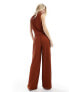 Фото #3 товара Vero Moda plisse wide leg trouser co-ord in rust