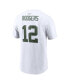 Men's Aaron Rodgers White Green Bay Packers Player Name and Number T-shirt