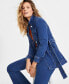 Фото #2 товара Women's Belted Denim Wrap Jacket, Created for Macy's
