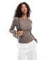 & Other Stories rib long sleeve top in mole