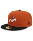 Фото #3 товара Men's Orange, Black Los Angeles Dodgers 59FIFTY Fitted Hat