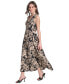 Women's Printed V-Neck Sleeveless Maxi Dress