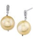 ფოტო #1 პროდუქტის Cultured Golden South Sea Pearl (9mm) & Diamond Accent Drop Earrings in Sterling Silver