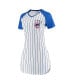 ფოტო #3 პროდუქტის Women's White Chicago Cubs Vigor Pinstripe Nightshirt