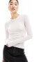 Фото #2 товара Weekday slim fit long sleeve t-shirt in light pink