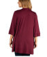 ფოტო #2 პროდუქტის Open Front Elbow Length Sleeve Plus Size Cardigan