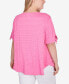 ფოტო #3 პროდუქტის Plus Size Decorative Smocked Knit Top