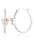 ფოტო #1 პროდუქტის Minnie Mouse 18KT Pink Gold Plated Cubic Zirconia Hoop Earrings, Two Tone