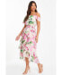 ფოტო #2 პროდუქტის Women's Chiffon Cold Shoulder Tiered Dip Dress