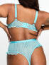 ASOS DESIGN Curve Brooke high-waist thong in turquoise