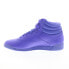 Reebok Freestyle Hi Womens Purple Leather Lace Up Lifestyle Sneakers Shoes