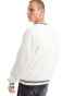 Abercrombie & Fitch Williamsburg oversized varsity sweatshirt with embroidery in white