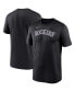 ფოტო #1 პროდუქტის Men's Black Colorado Rockies Wordmark Legend Performance Big & Tall T-shirt