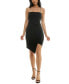 ფოტო #1 პროდუქტის Juniors' Rhinestone-Strap Asymmetrical-Hem Bodycon Dress