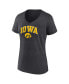 Фото #3 товара Women's Heather Charcoal Iowa Hawkeyes Evergreen Campus V-Neck T-shirt