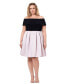 Фото #1 товара Plus Size Off-The-Shoulder Short-Sleeve Fit & Flare Dress