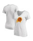ფოტო #2 პროდუქტის Women's White Phoenix Suns Primary Logo Team V-Neck T-shirt